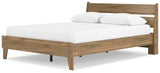 Deanlow Queen Platform Panel Bed with Dresser and 2 Nightstands in Honey - PKG017276