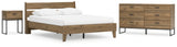 Deanlow Queen Platform Panel Bed with Dresser and Nightstand in Honey - PKG017279