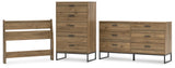 Deanlow Twin Panel Headboard with Dresser and Chest in Honey from Ashley - Luna Furniture