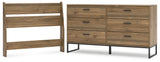 Deanlow Twin Panel Headboard with Dresser in Honey from Ashley - Luna Furniture