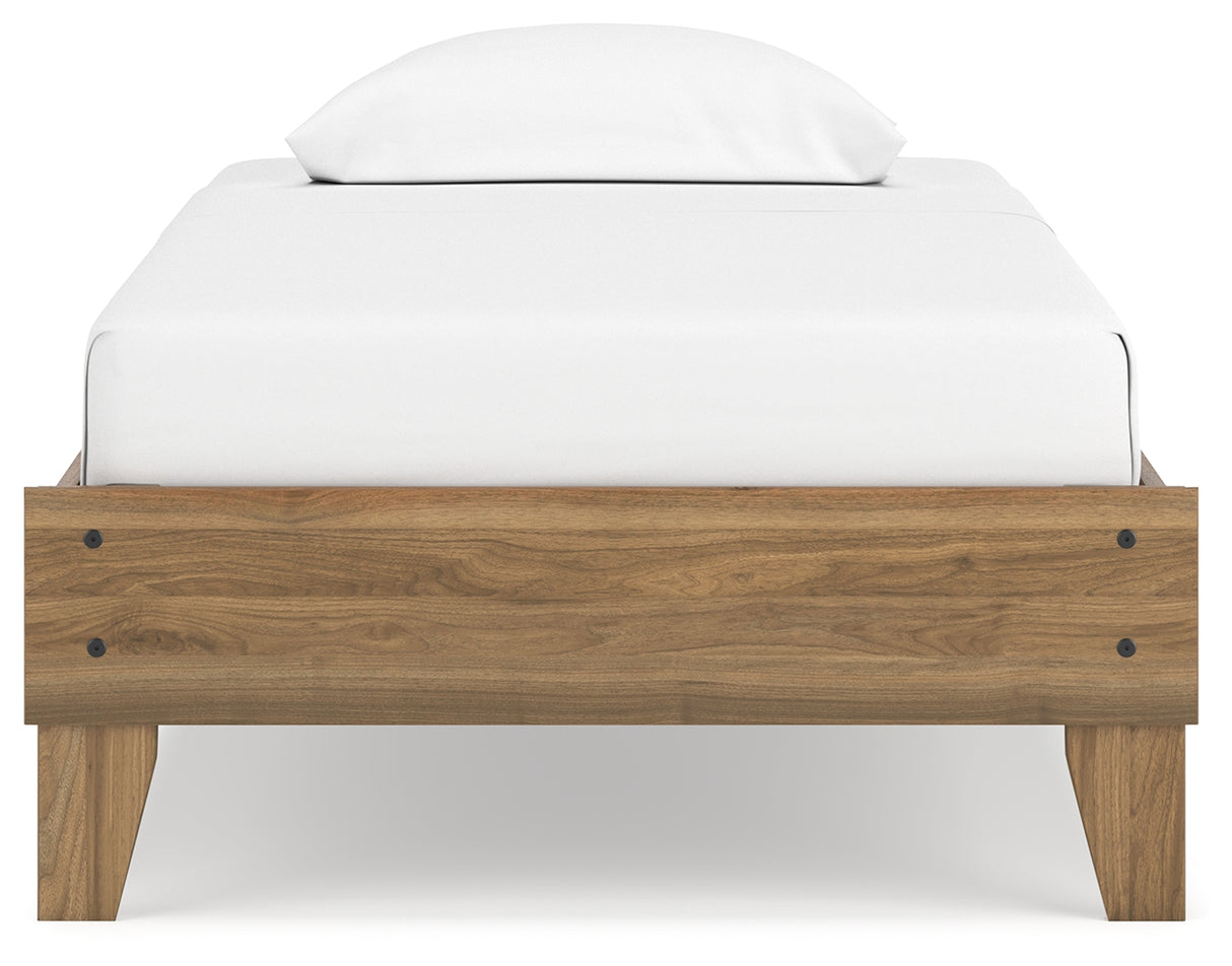 Deanlow Twin Platform Bed with Dresser and 2 Nightstands in Honey from Ashley - Luna Furniture