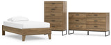 Deanlow Twin Platform Bed with Dresser and Chest in Honey from Ashley - Luna Furniture