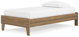 Deanlow Twin Platform Bed with Dresser, Chest and Nightstand in Honey - PKG017190