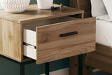 Deanlow Twin Platform Panel Bed with Dresser and 2 Nightstands in Honey from Ashley - Luna Furniture