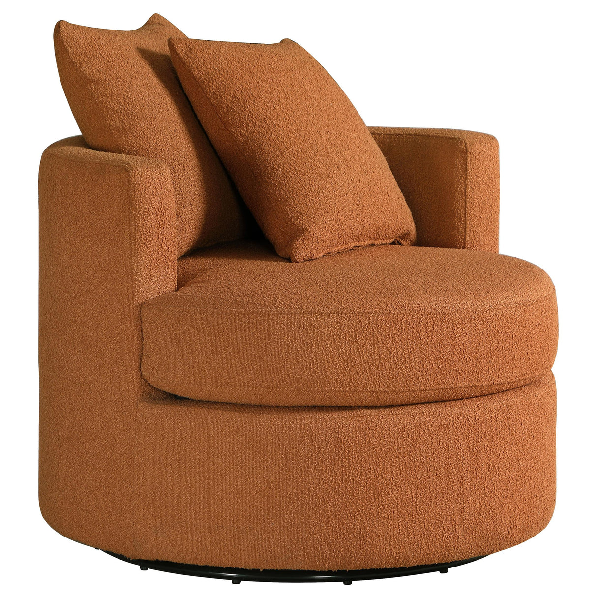 Debbie Burnt Orange Upholstered Swivel Accent Chair from Coaster - Luna Furniture