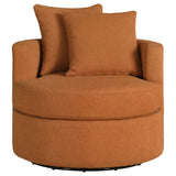 Debbie Burnt Orange Upholstered Swivel Accent Chair from Coaster - Luna Furniture