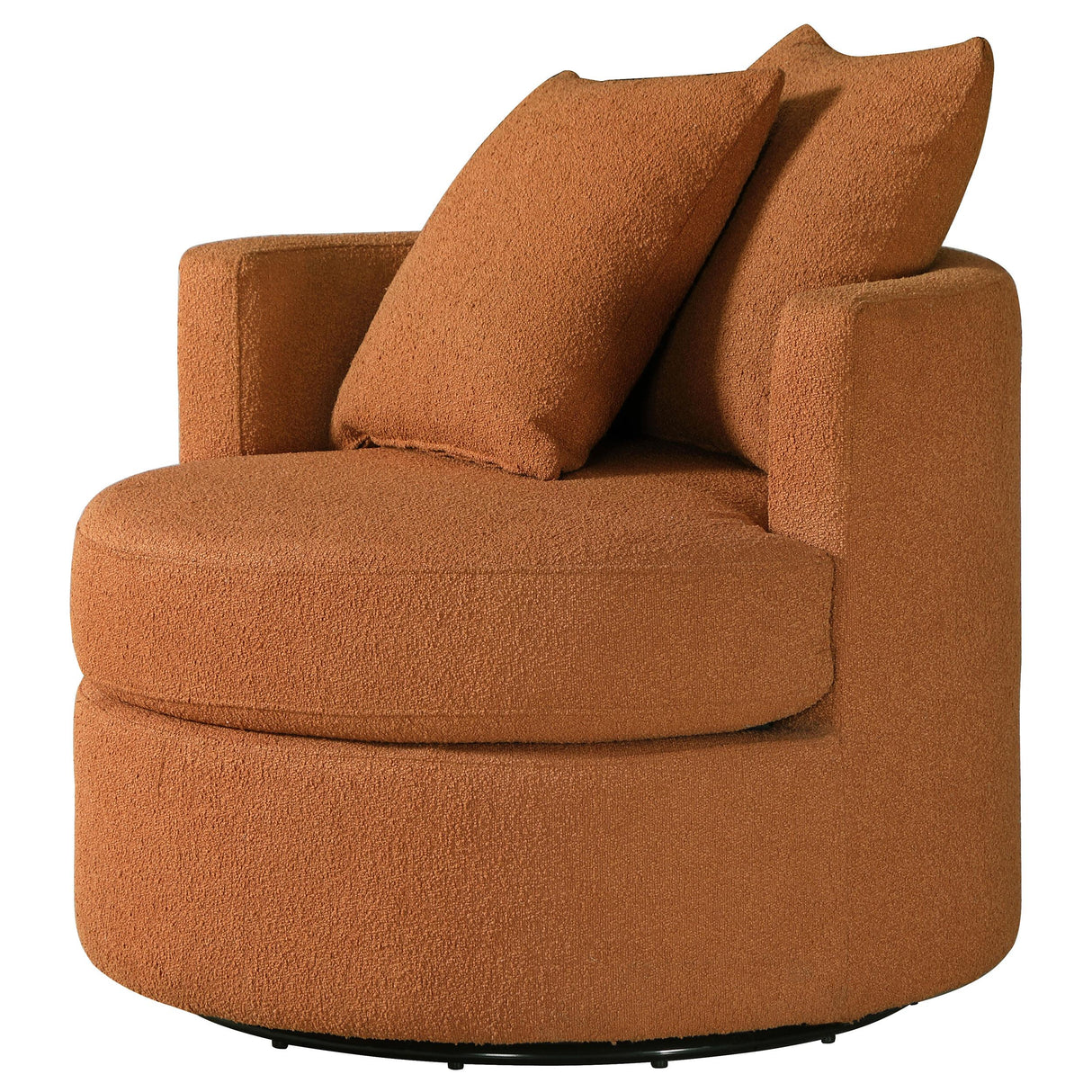 Debbie Burnt Orange Upholstered Swivel Accent Chair from Coaster - Luna Furniture