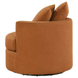 Debbie Burnt Orange Upholstered Swivel Accent Chair from Coaster - Luna Furniture