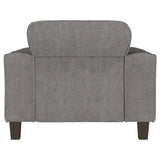 Deerhurst Charcoal Upholstered Tufted Track Arm Accent Chair from Coaster - Luna Furniture