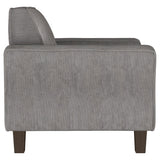 Deerhurst Charcoal Upholstered Tufted Track Arm Accent Chair from Coaster - Luna Furniture