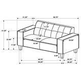 Deerhurst Upholstered Tufted Track Arm Loveseat Beige from Coaster - Luna Furniture