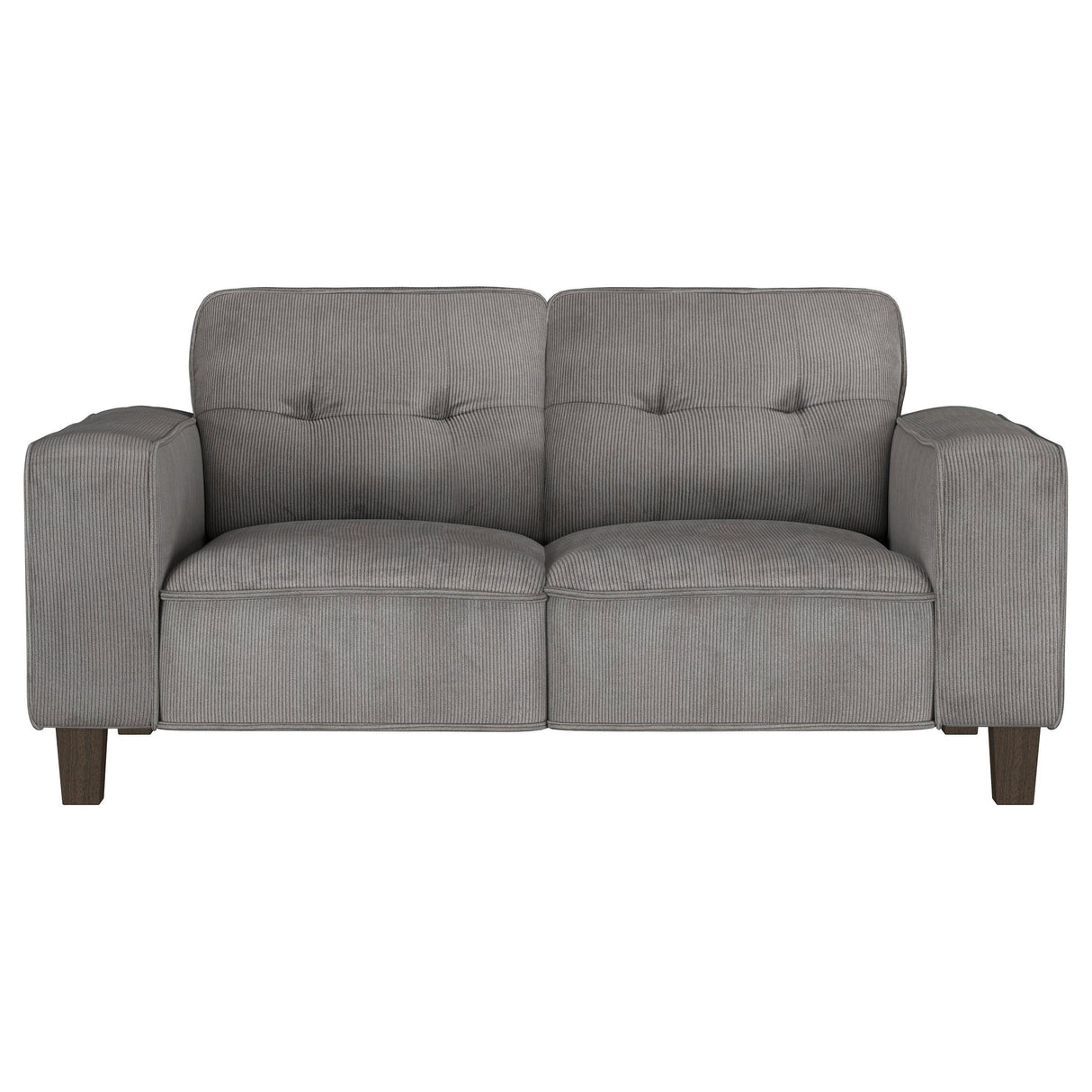 Deerhurst Upholstered Tufted Track Arm Loveseat Charcoal from Coaster - Luna Furniture