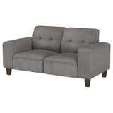 Deerhurst Upholstered Tufted Track Arm Loveseat Charcoal from Coaster - Luna Furniture