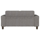 Deerhurst Upholstered Tufted Track Arm Loveseat Charcoal from Coaster - Luna Furniture