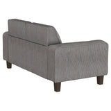 Deerhurst Upholstered Tufted Track Arm Loveseat Charcoal from Coaster - Luna Furniture