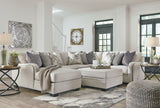 Dellara 4-Piece Sectional with Ottoman in Chalk - PKG001115