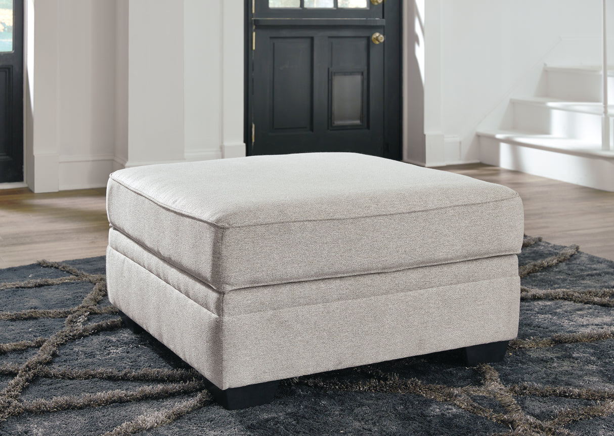 Dellara 4-Piece Sectional with Ottoman in Chalk - PKG001115