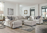 Dellara 5-Piece Sectional with Ottoman in Chalk from Ashley - Luna Furniture