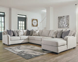 Dellara 5-Piece Sectional with Ottoman in Chalk - PKG001118