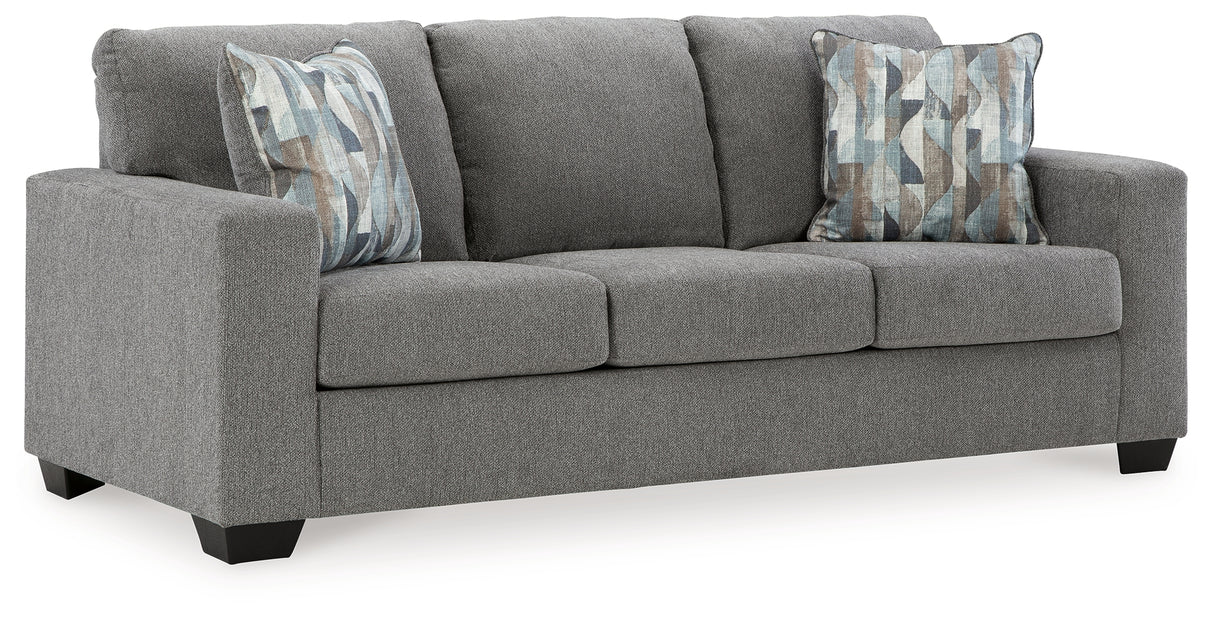 Deltona Sofa, Loveseat and Recliner in Graphite - PKG015446