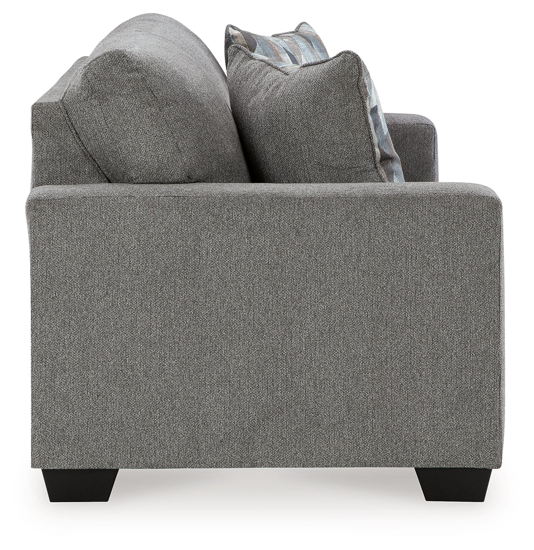 Deltona Sofa, Loveseat and Recliner in Graphite - PKG015446