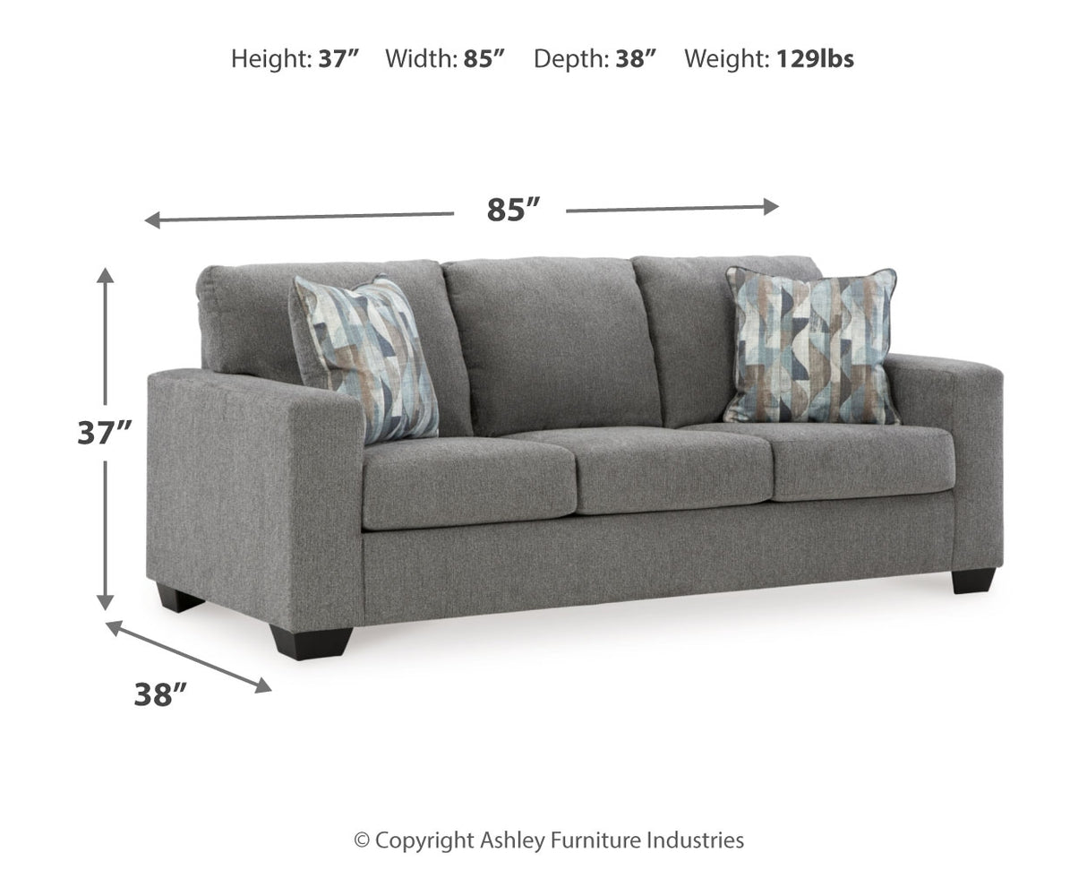 Deltona Sofa, Loveseat and Recliner in Graphite - PKG015446