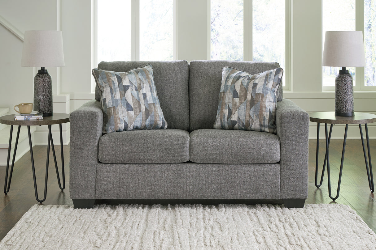 Deltona Sofa, Loveseat and Recliner in Graphite - PKG015446