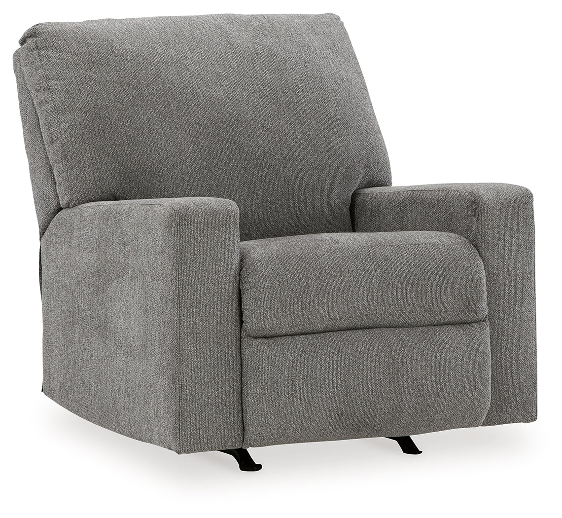 Deltona Sofa, Loveseat and Recliner in Graphite - PKG015446