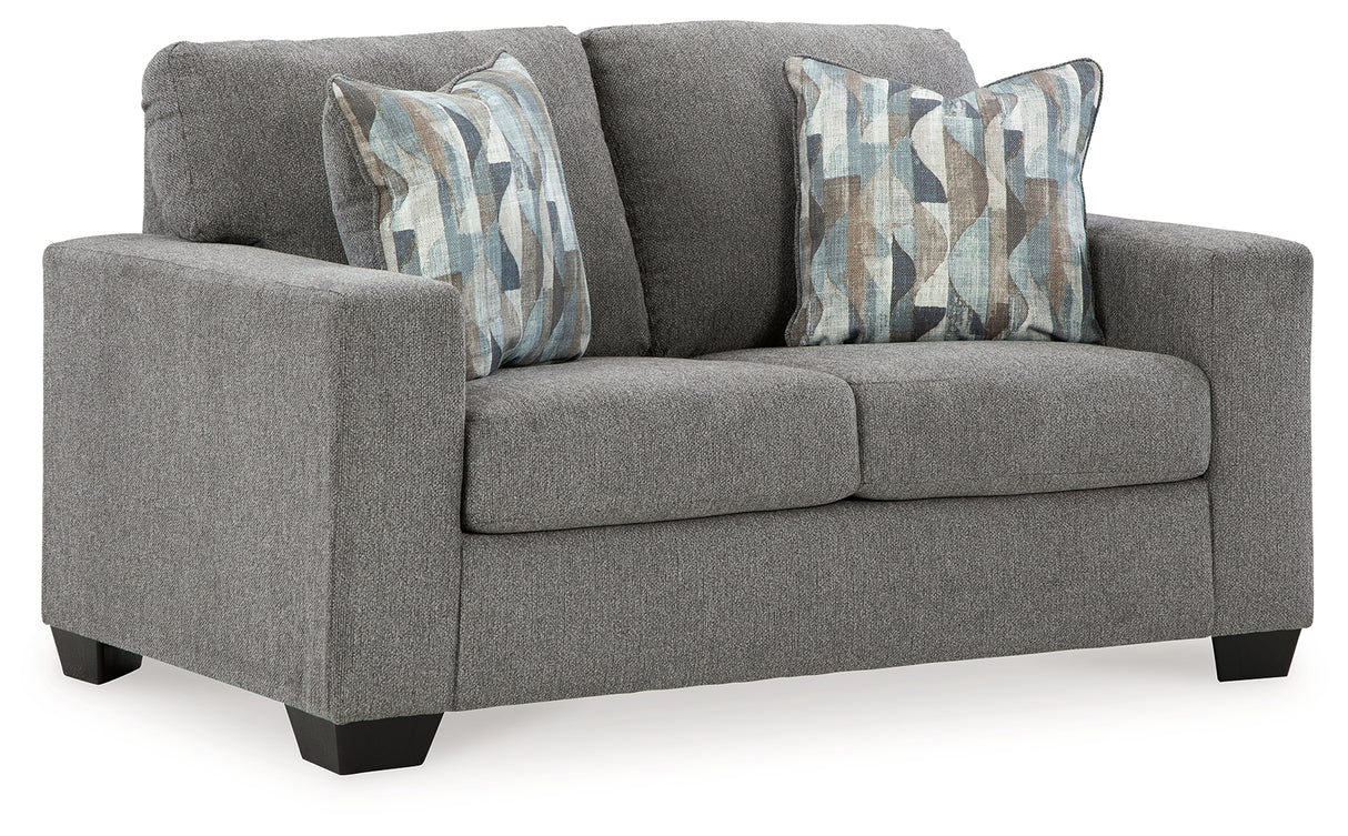 Deltona Sofa, Loveseat and Recliner in Graphite - PKG015446