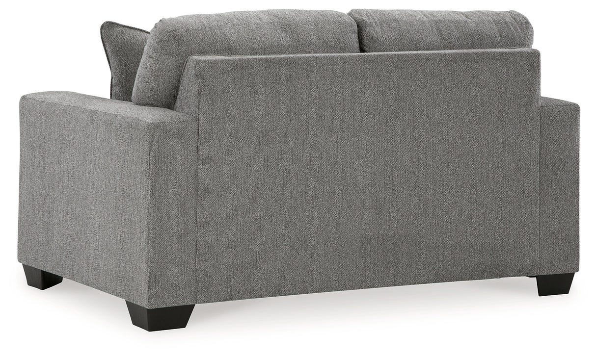 Deltona Sofa, Loveseat and Recliner in Graphite - PKG015446