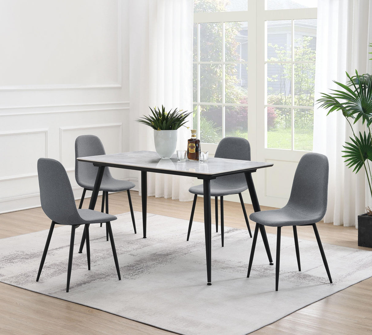 Dennison Rectangular Dining Table with Ceramic Top Grey - 108531