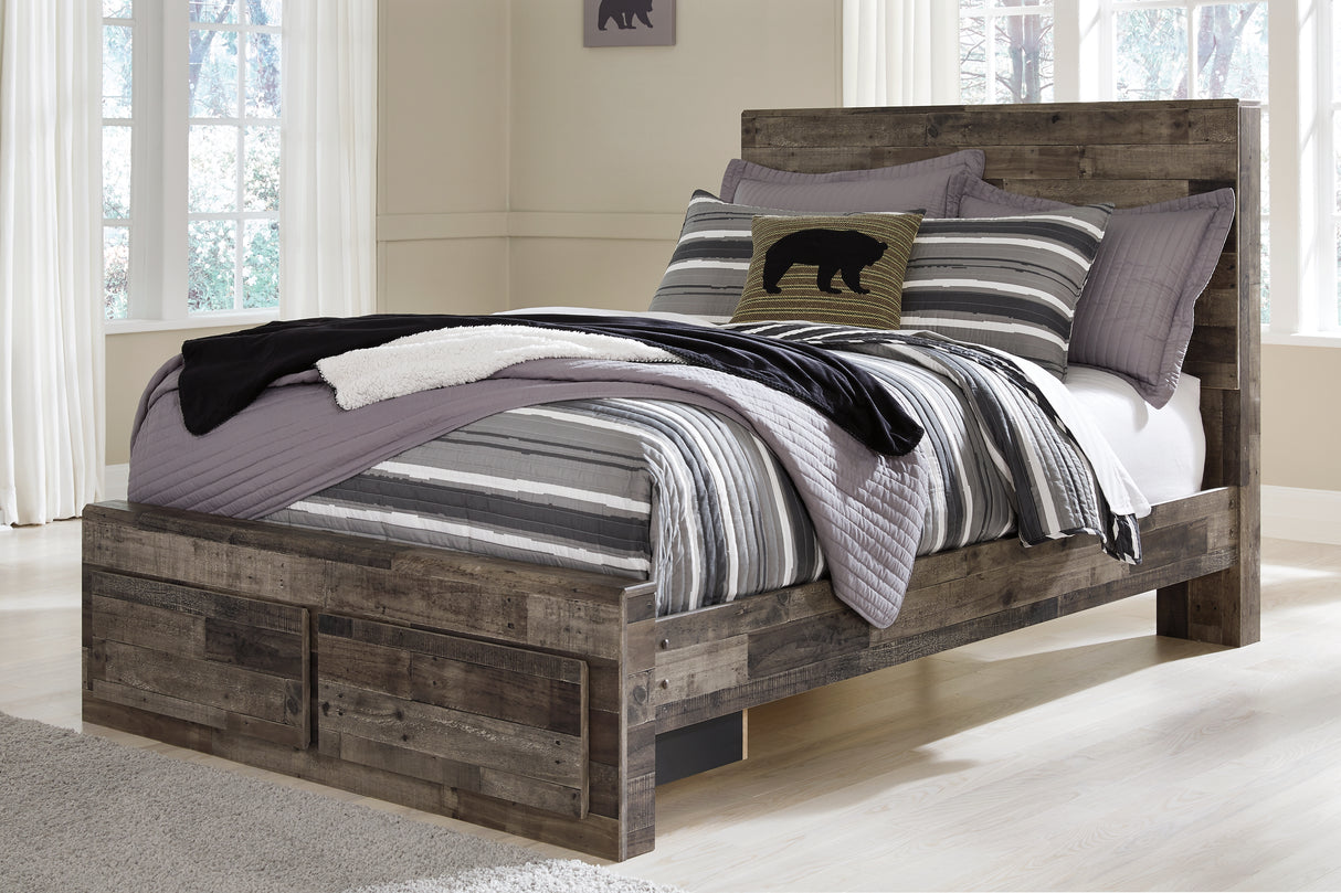 Derekson Full Panel Bed with 2 Storage Drawers with Dresser in Multi Gray from Ashley - Luna Furniture