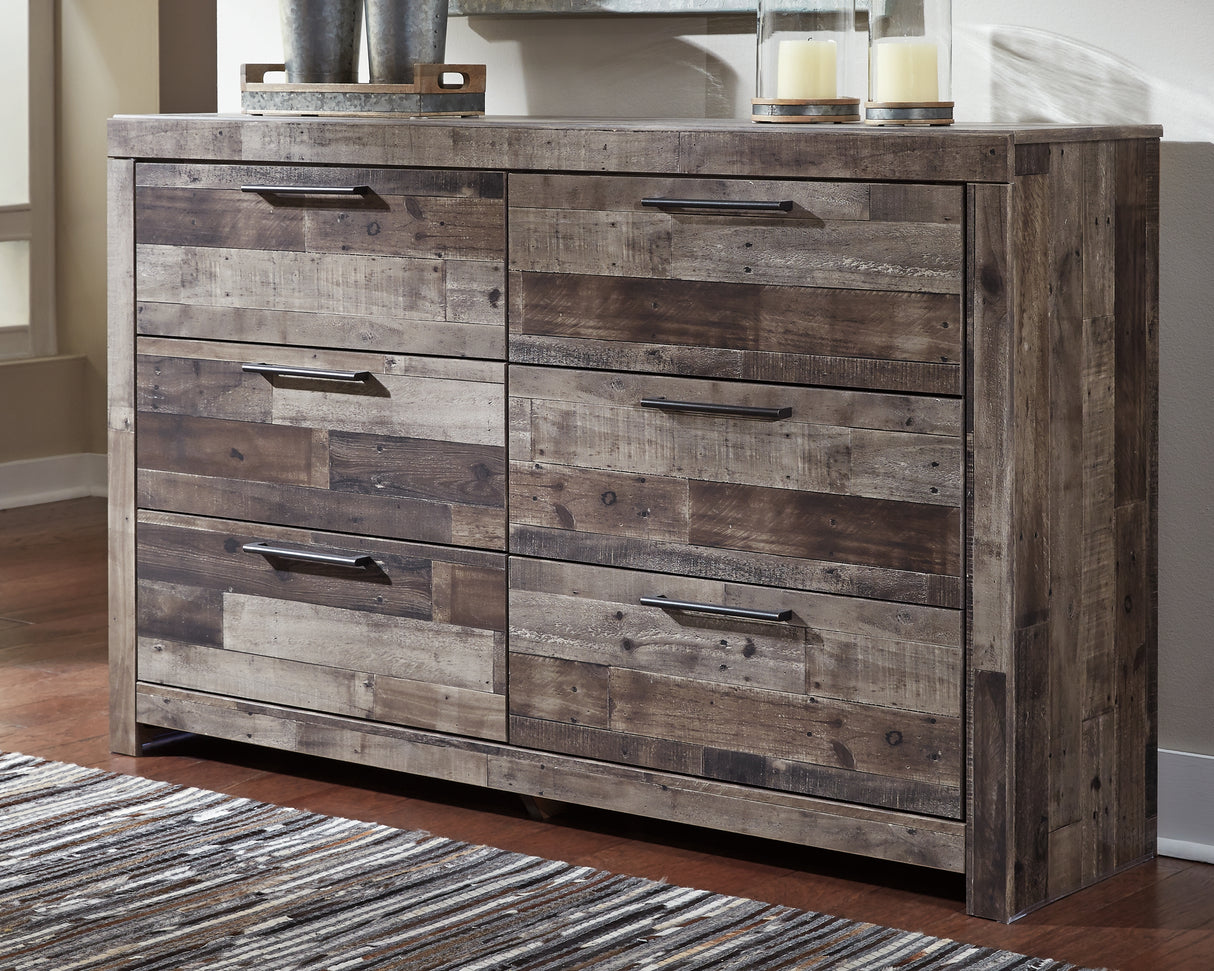 Derekson Full Panel Bed with 2 Storage Drawers with Dresser in Multi Gray from Ashley - Luna Furniture