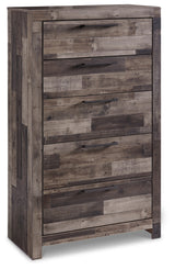 Derekson Full Panel Bed with 2 Storage Drawers with Mirrored Dresser and Chest in Multi Gray from Ashley - Luna Furniture