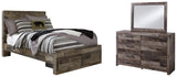 Derekson Full Panel Bed with 2 Storage Drawers with Mirrored Dresser in Multi Gray from Ashley - Luna Furniture