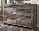 Derekson Full Panel Bed with 6 Storage Drawers with Dresser in Multi Gray from Ashley - Luna Furniture