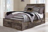 Derekson Full Panel Bed with 6 Storage Drawers with Mirrored Dresser and Chest in Multi Gray from Ashley - Luna Furniture