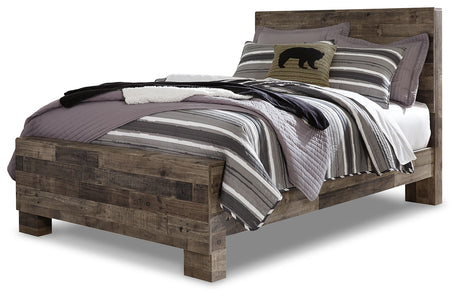 Derekson Full Panel Bed with Mirrored Dresser in Multi Gray - PKG003369