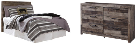 Derekson Full Panel Headboard Bed with Dresser in Multi Gray from Ashley - Luna Furniture