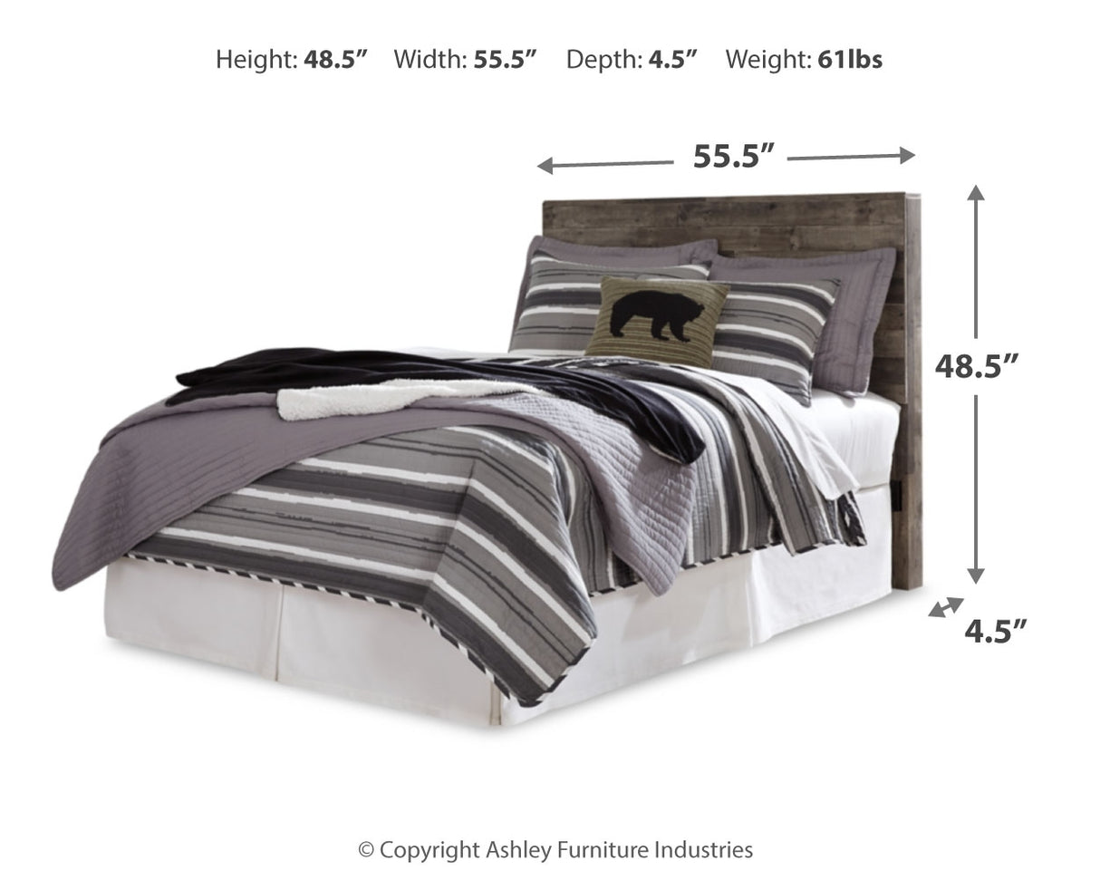 Derekson Full Panel Headboard Bed with Dresser in Multi Gray - PKG003271