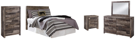 Derekson Full Panel Headboard Bed with Mirrored Dresser, Chest and Nightstand in Multi Gray from Ashley - Luna Furniture