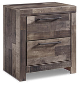 Derekson King Panel Bed with 2 Storage Drawers with Mirrored Dresser and 2 Nightstands in Multi Gray - PKG003399