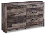 Derekson King Panel Bed with 4 Storage Drawers with Dresser in Multi Gray - PKG003290