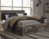 Derekson King Panel Bed with 6 Storage Drawers with Dresser in Multi Gray from Ashley - Luna Furniture