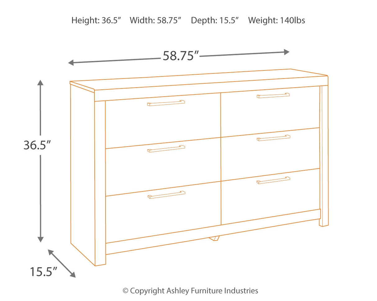 Derekson King Panel Bed with 6 Storage Drawers with Dresser in Multi Gray - PKG003278