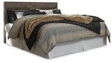 Derekson King Panel Headboard Bed with Mirrored Dresser in Multi Gray - PKG003307