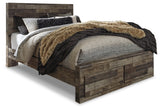 Derekson Queen Panel Bed with 2 Storage Drawers with Dresser in Multi Gray from Ashley - Luna Furniture