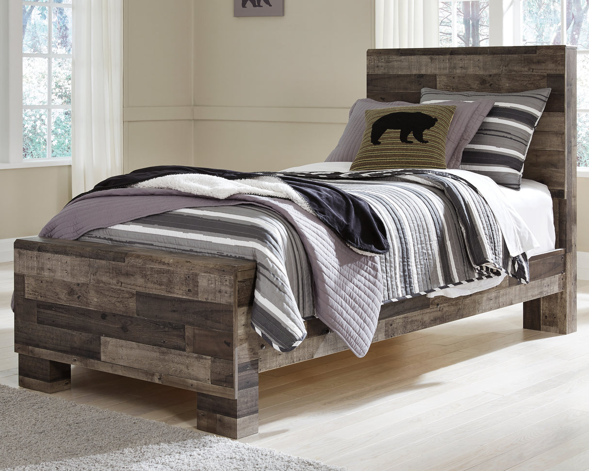 Derekson Twin Panel Bed with Dresser in Multi Gray from Ashley - Luna Furniture