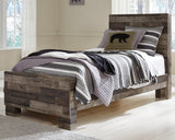 Derekson Twin Panel Bed with Mirrored Dresser and Chest in Multi Gray from Ashley - Luna Furniture