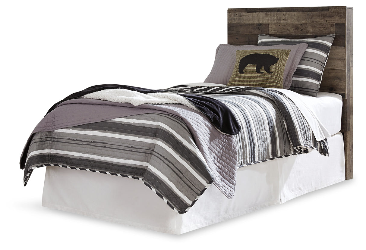 Derekson Twin Panel Headboard Bed with Dresser in Multi Gray from Ashley - Luna Furniture